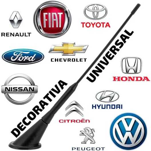 ANTENA AUTOMOTIVA HASTE DECORATIVA UNIVERSAL PRETA
