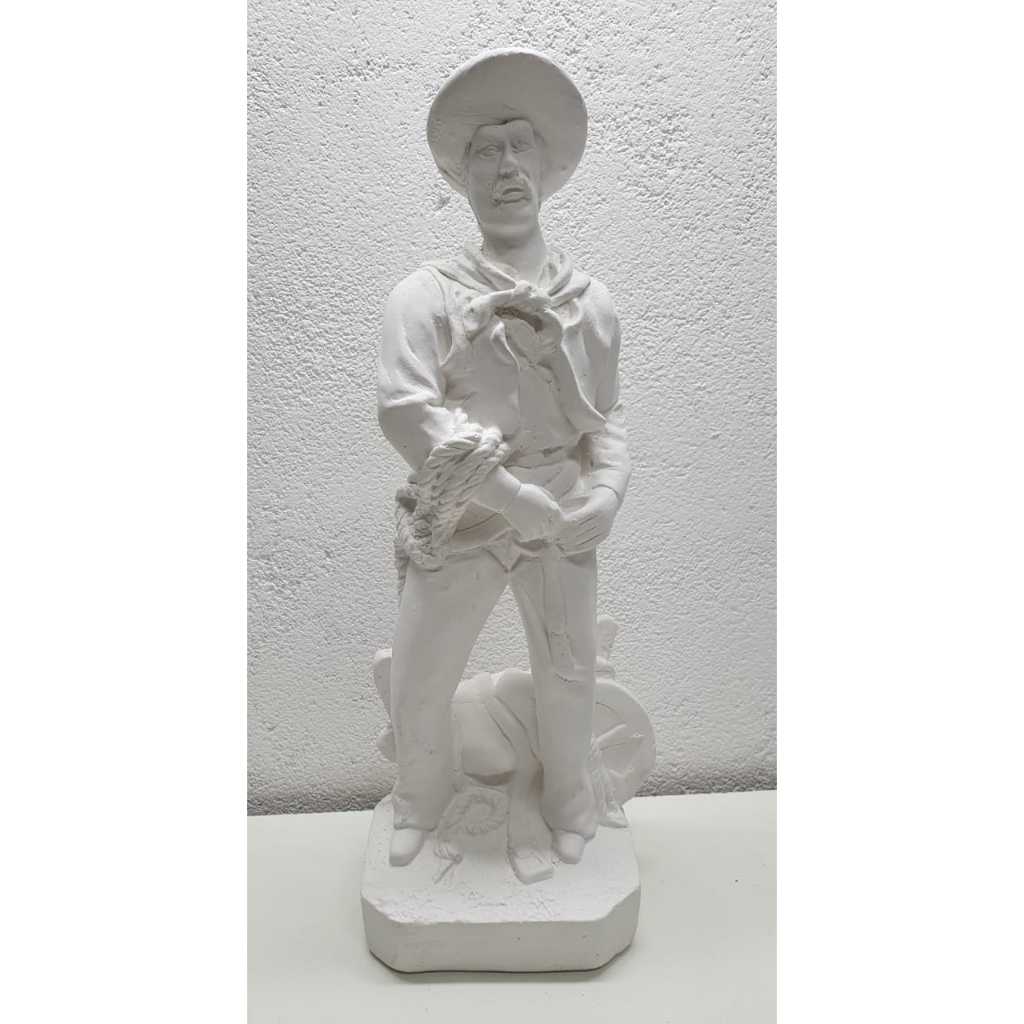 Imagem Estátua Boiadeiro 30cm Gesso Cru