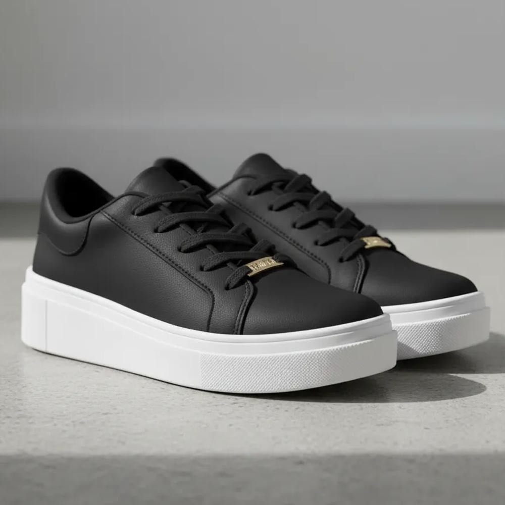 Tênis Vizzano Original Feminino Casual Flatform Napa Preto Almofadado Antiderrapante