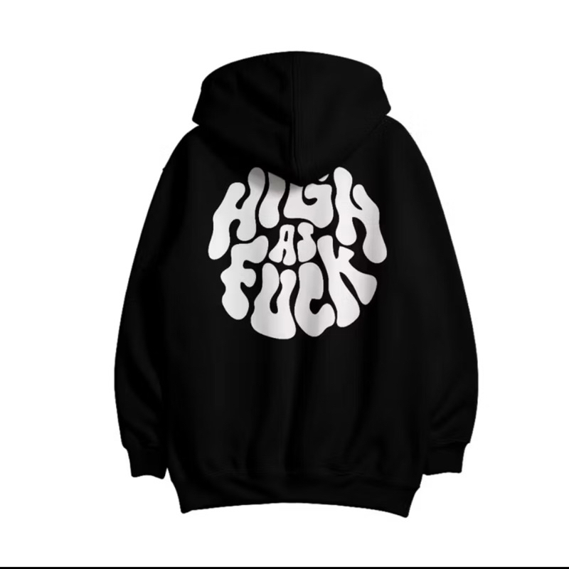 Moletom Canguru Unissex High as Fuck Blusa Frio Com bolso Capuz Casaco Feminino Masculino Algodão 38