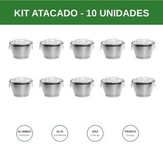 Kit 10 Baldes Gelo Cerveja 9L Aluminio em Oferta na Shopee