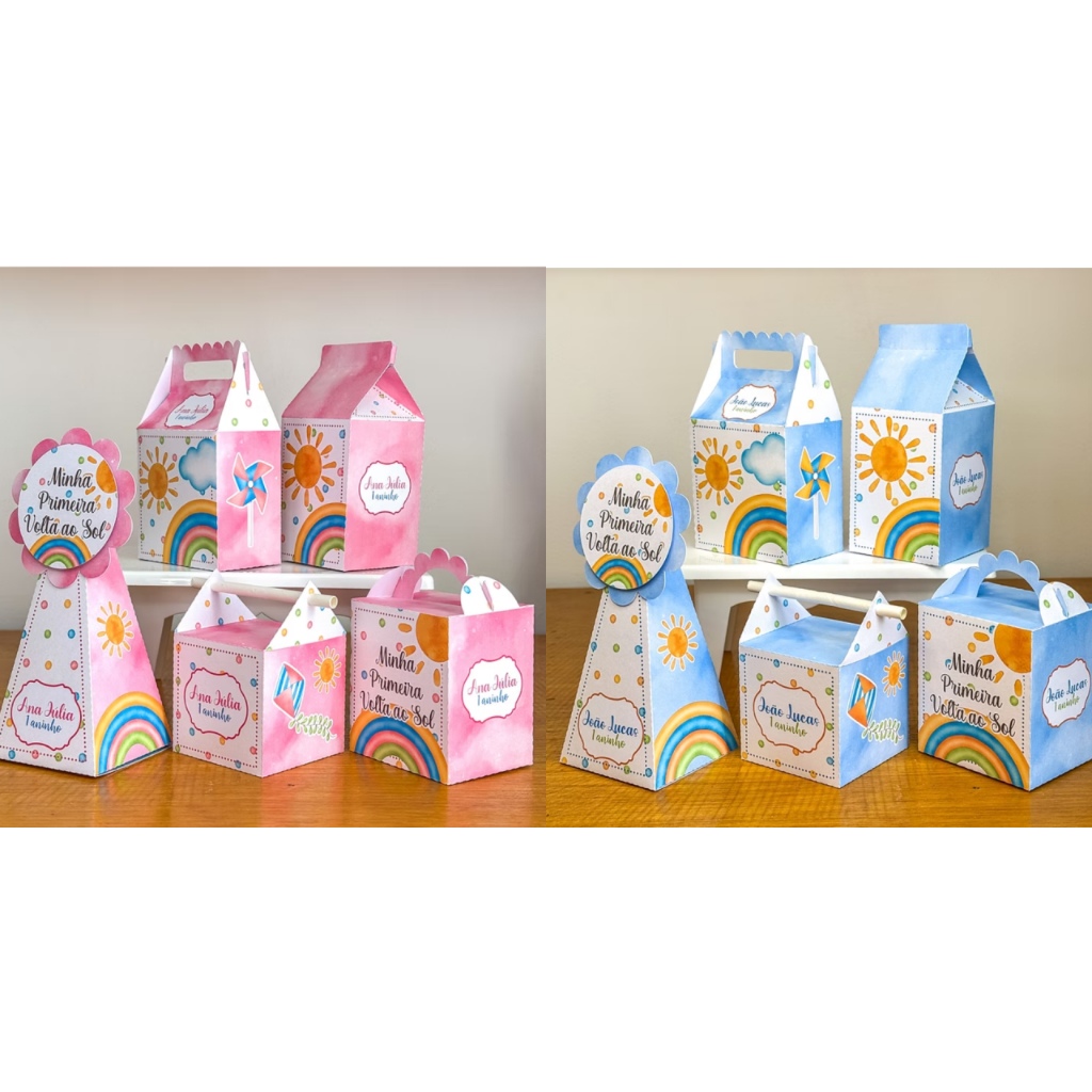 Kit de Caixinhas Minha Primeira Volta ao Sol Personalizada| Aniversario|Lembrancinha |Festa Infantil