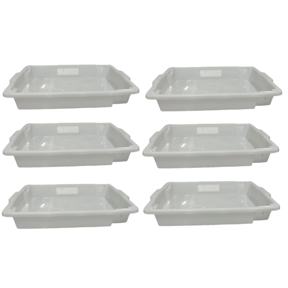 Kit 6 Bandejas para Carne 12 Litros Sem Tampa | Açougue Mercado Restaurante Cozinha Temperar