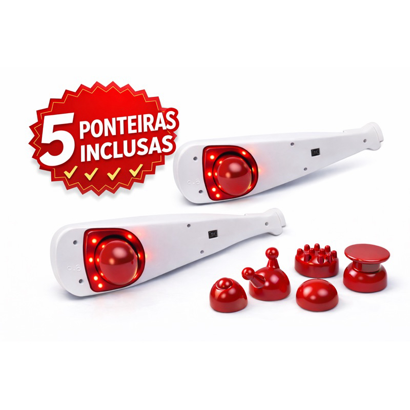 Massageador Elétrico Infravermelho Corporal 5 Ponteiras Relaxante