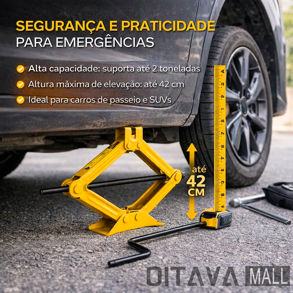 Macaco Hidráulico Sanfona Para Carro Suv 38cm Universal