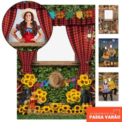 Painel Retangular Lateral Decoração Festa Interativo Vazado Sublimado Tecido 150x220 Vários Modelos