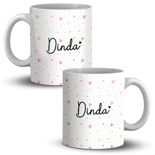 1 Caneca De 310ml De Porcelana Decorada Dinda Ou Dindo Batizado em Oferta na Shopee
