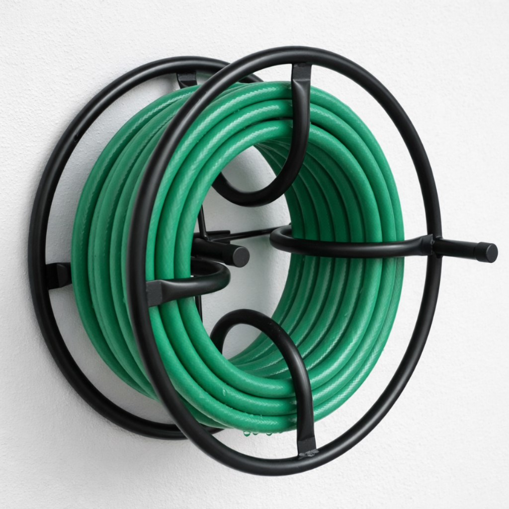 Suporte Enrolador De Mangueira Jardim Giratório Parede Ferro Oferta Promoção