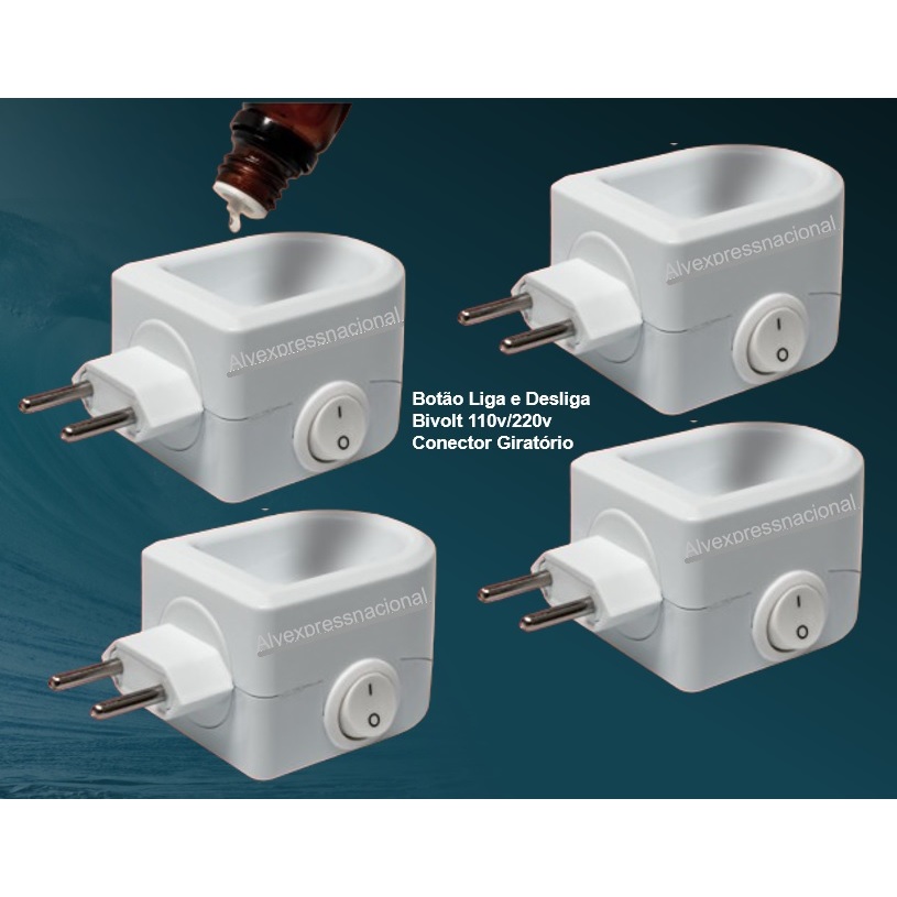 Kit 4 Aromatizador Difusor de aromas Elétrico de Ambiente Branco 110/220Volts