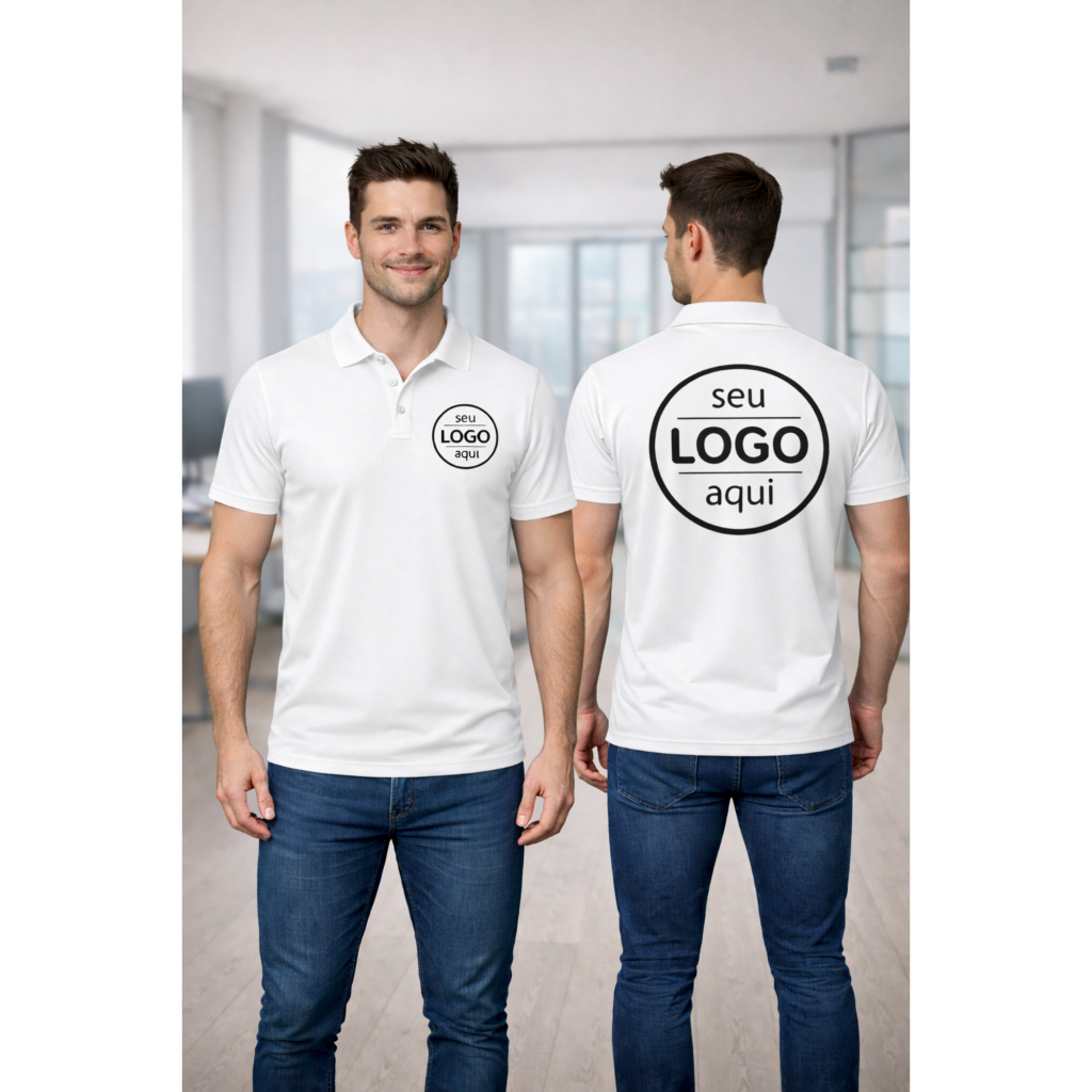 Camisa Gola Polo Personalizada Camiseta Unissex com Sua Logo Uniforme Profissional
