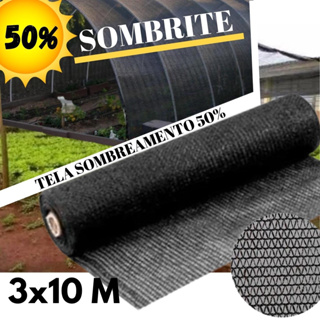 Sombrite 50% 3x10 Metros para Horta Jardim Estufa Viveiro Proteção UV Alta Resistência em Oferta na Shopee