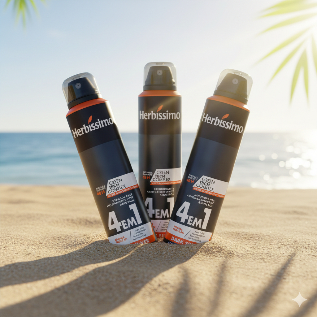 Kit 3 unid - Desodorante Aerosol Antitranspirante Herbíssimo Dark Silver 150Ml em Oferta na Shopee