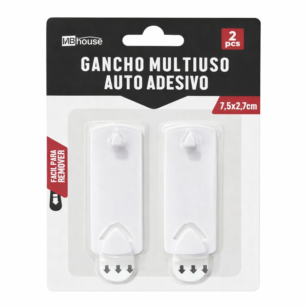 Gancho Multiuso Auto Adesivo 7,5x2,7cm Para Quadros Placas Chaves Sem Furadeira em Oferta na Shopee