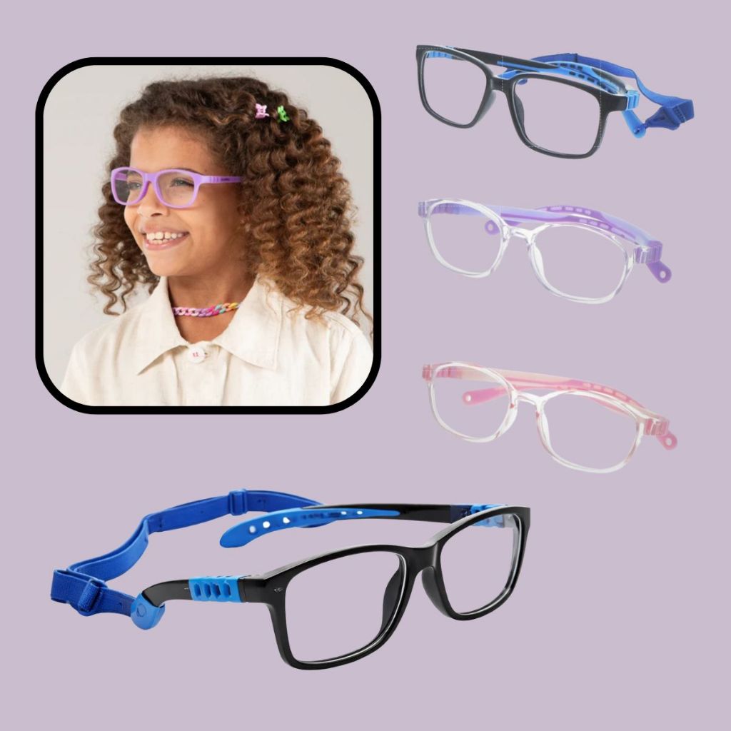 Armação para Óculos Infantil Flexível Inquebrável Meninos e Meninas