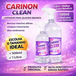 Limpador Multiuso 500ml ou 1L para Limpeza de Quadro Branco Escolar Carinon Clean Especial