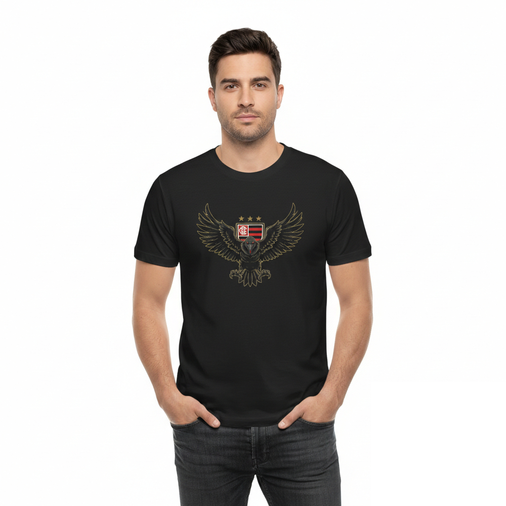 Camiseta O Maior do Rio - Manto Rio Premium 100% Algodão – Estampa Exclusiva Urubu – Casual Confort
