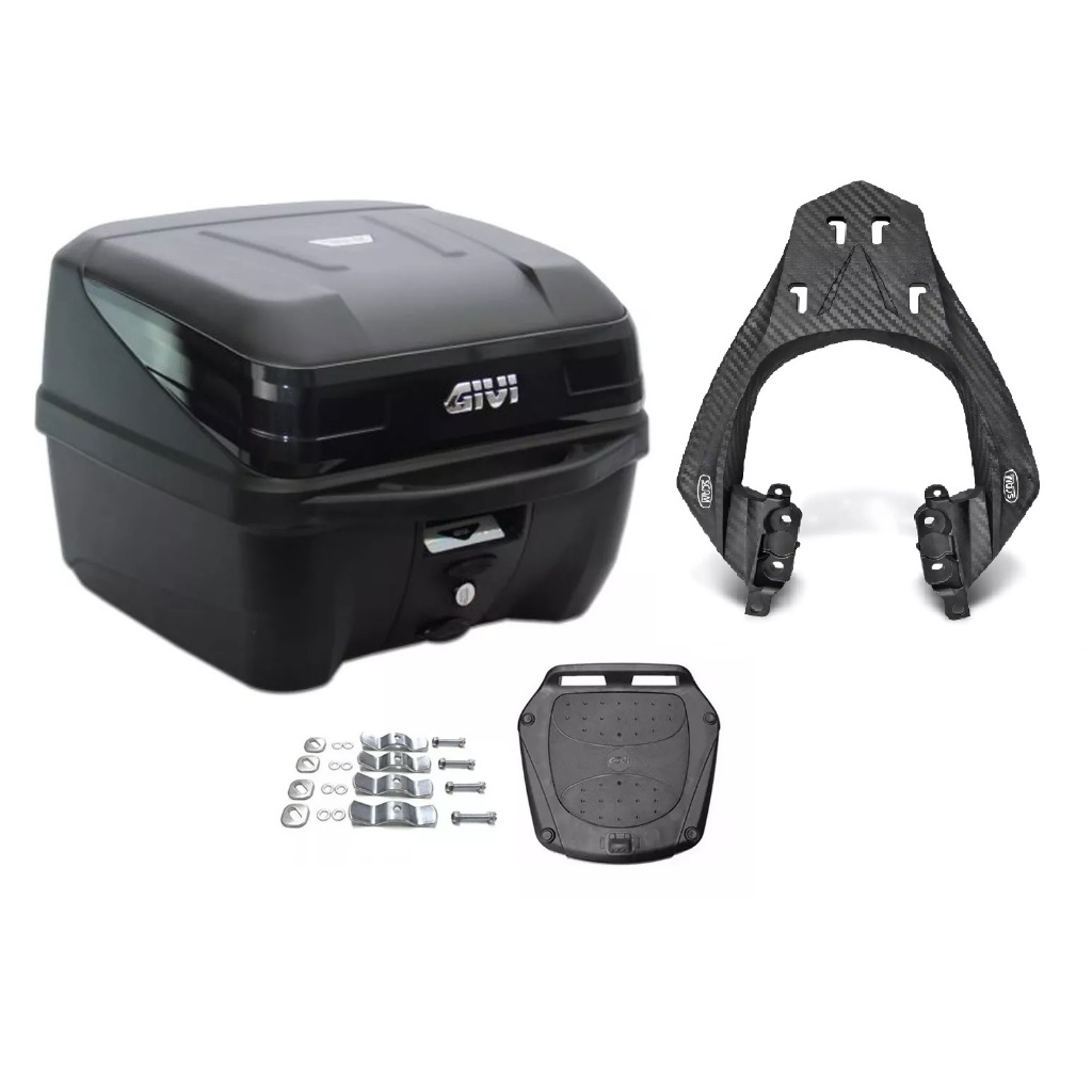 KIT BAÚ 33L Moto MonoLOCK TRAFFIC III GIVI + BAGAGEIRO SCAM Bruto Yamaha Fz15 2023...