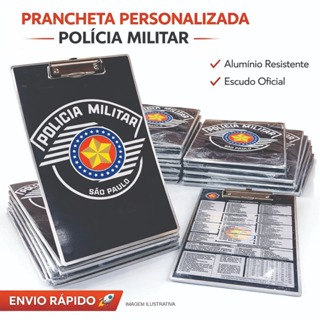 Prancheta PM personalizada A4 alumínio resistente profissional com prendedor metálico uso tático administrativo em Oferta na Shopee