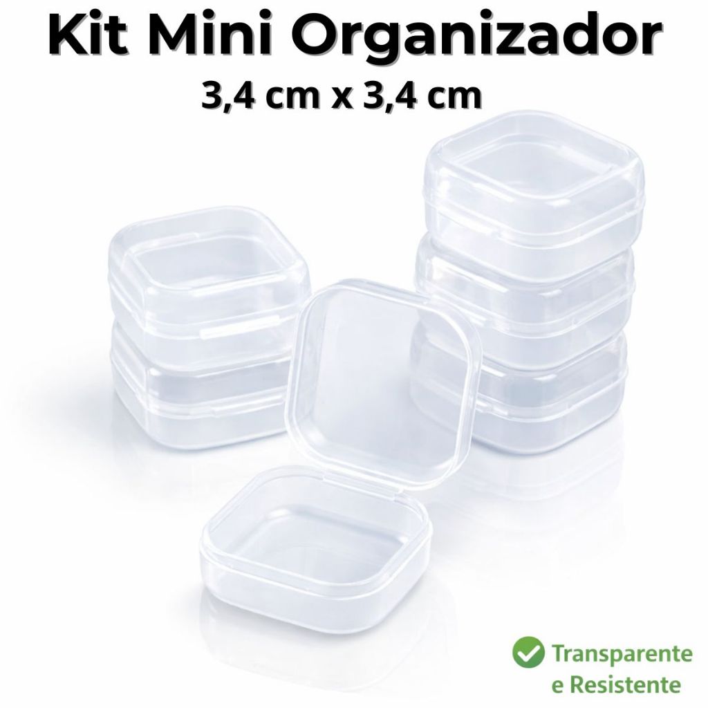 Mini Organizador Transparente Kit 9/18/36 Un Brincos Anel Strass em Oferta na Shopee