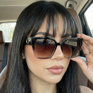 Óculos de Sol Feminino Grande Ilook Charmoso Exclusivo Marrom Proteção UV400 em Oferta na Shopee