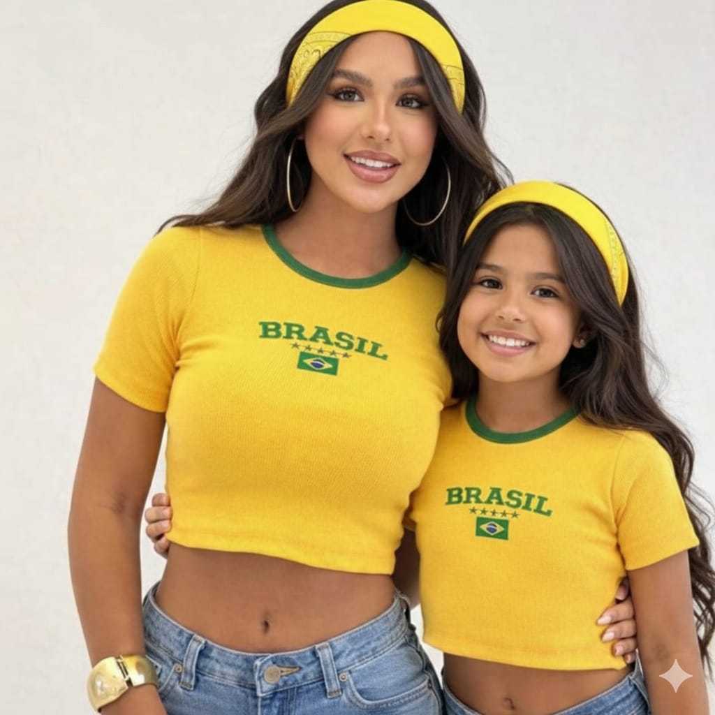 Kit Blusa Mae e Filha Brinde Faixa de Cabelo Ediçao Copa Do Mundo 2026 em Oferta na Shopee