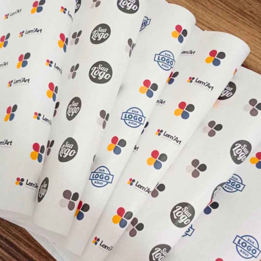 Papel Seda Personalizado Com Sua Logo | 30x40 30x60 40x60 50x60 | 50 e 100 Folhas