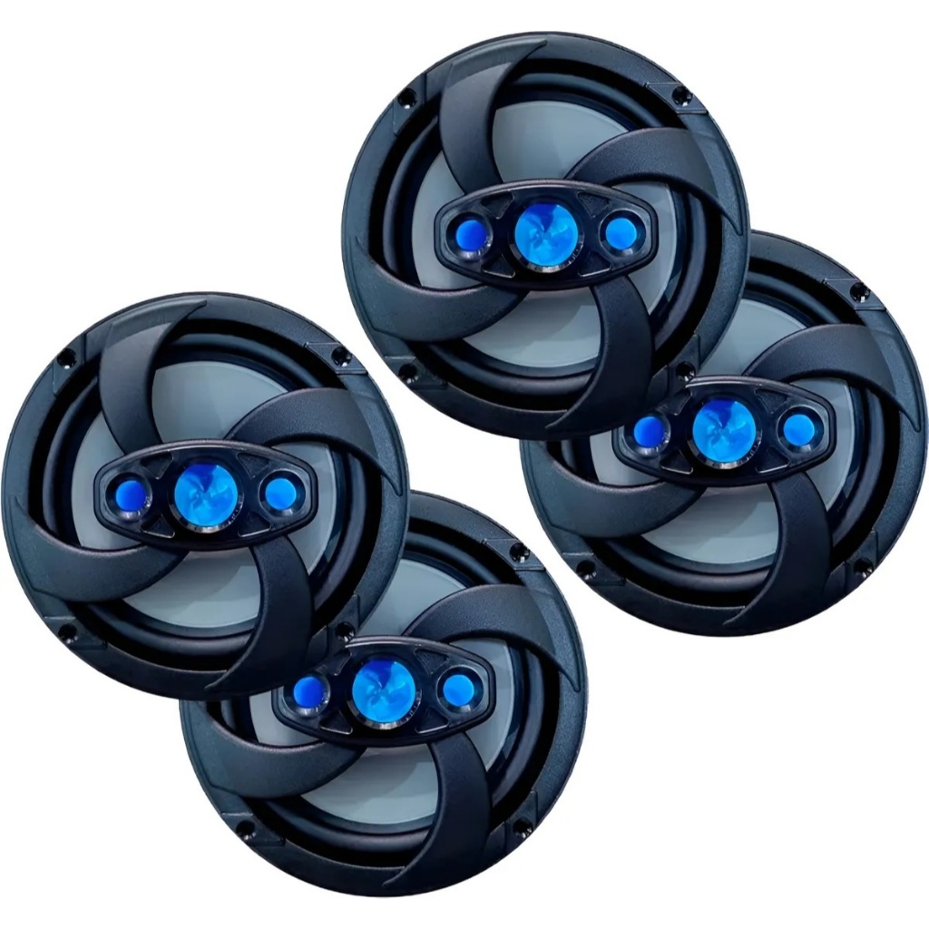 4 Alto Falantes Marinizado Marítimo Leson Quadriaxial 6 Polegadas 400wrms 4ohms Barco Lancha - Preto