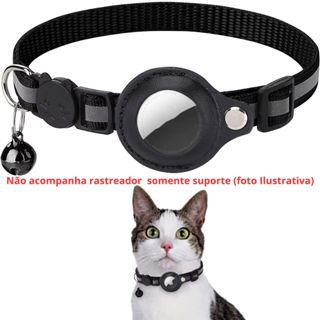 Coleira para Gato Refletiva  com Suporte para  Airtag Localizador GPS Antiperdido Pet com Fecho Seguro Coleira em Oferta na Shopee