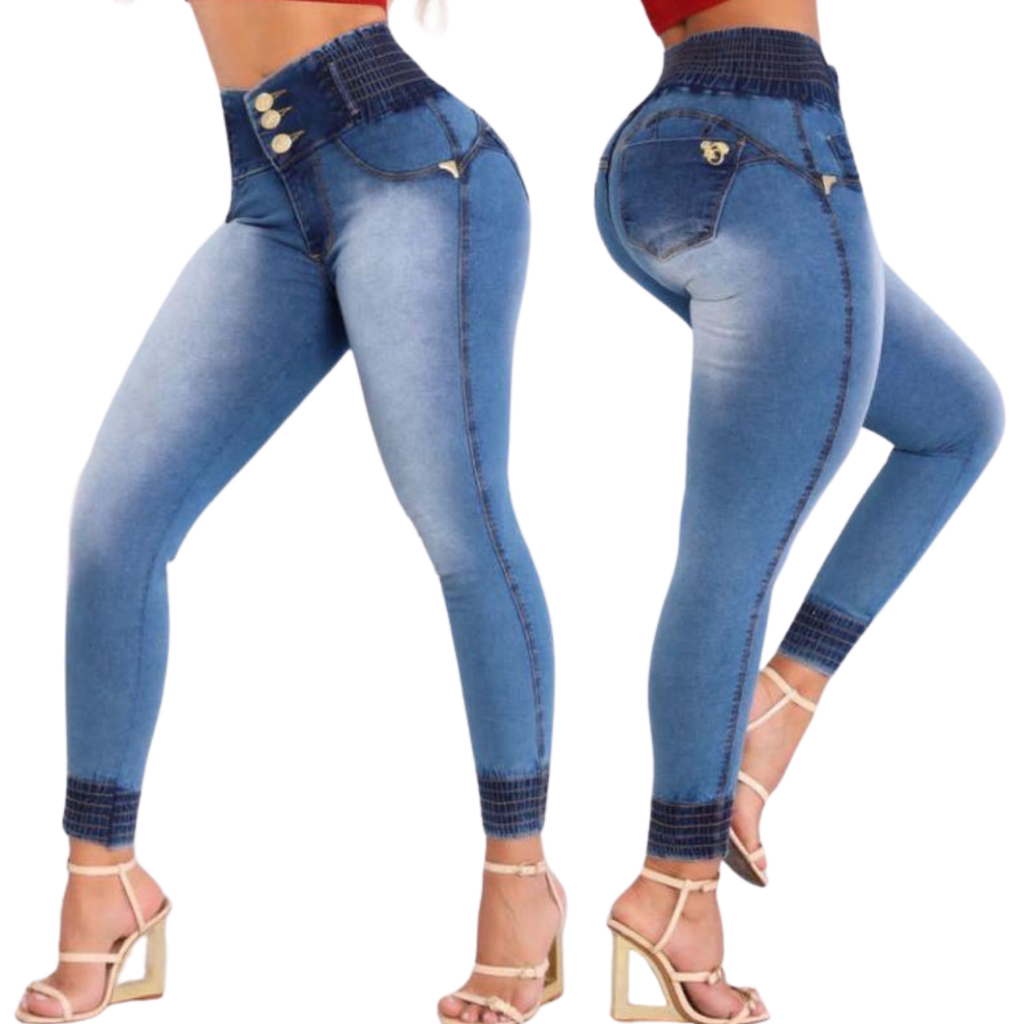 Calça Jeans Feminina Cintura Alta Modeladora Levanta Bumbum Skinny Premium em Oferta na Shopee