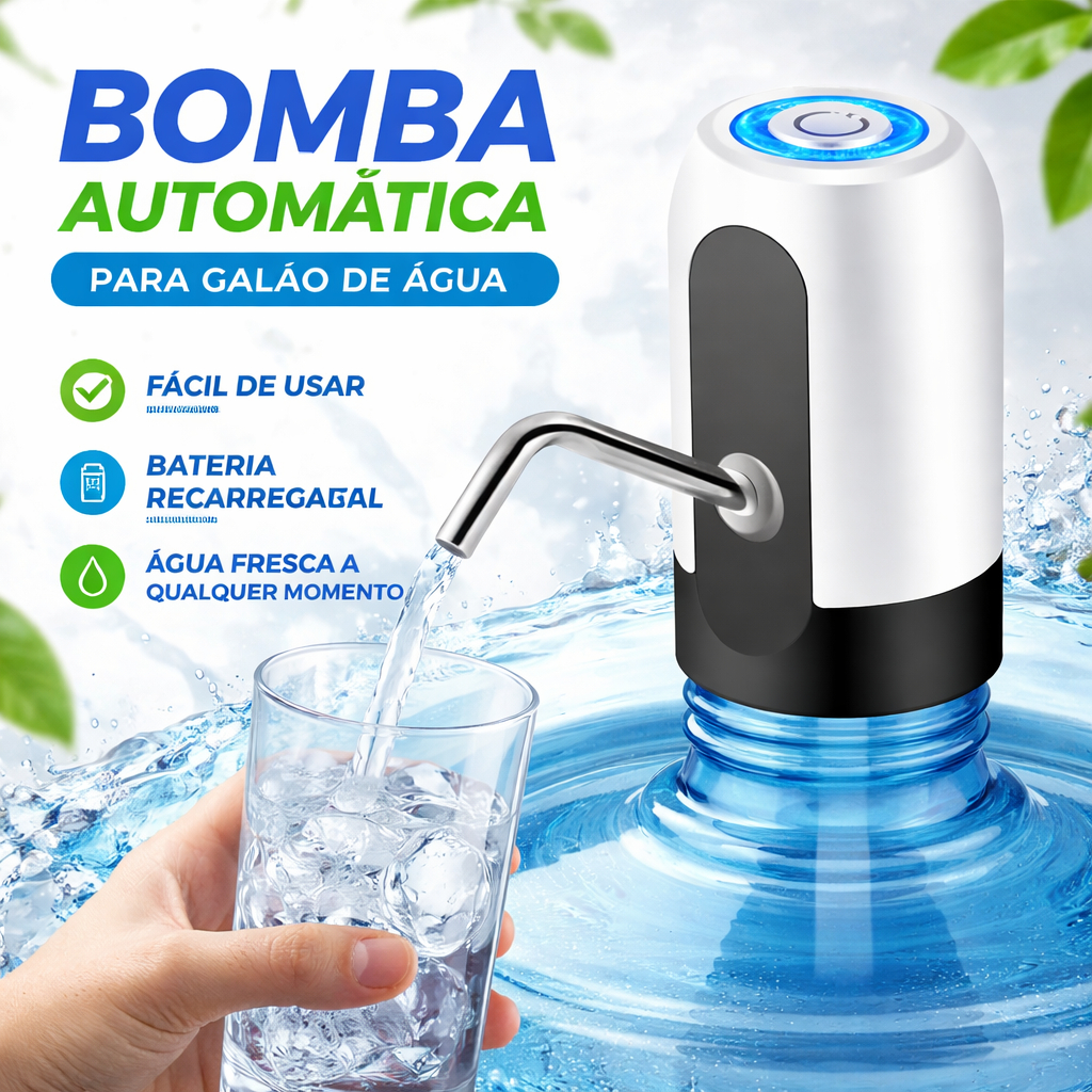 Kit Bomba Elétrica 2 3 4 Dispensador Puxador  Água Portátil Filtro Sensor Aparelho Galão Cozinha