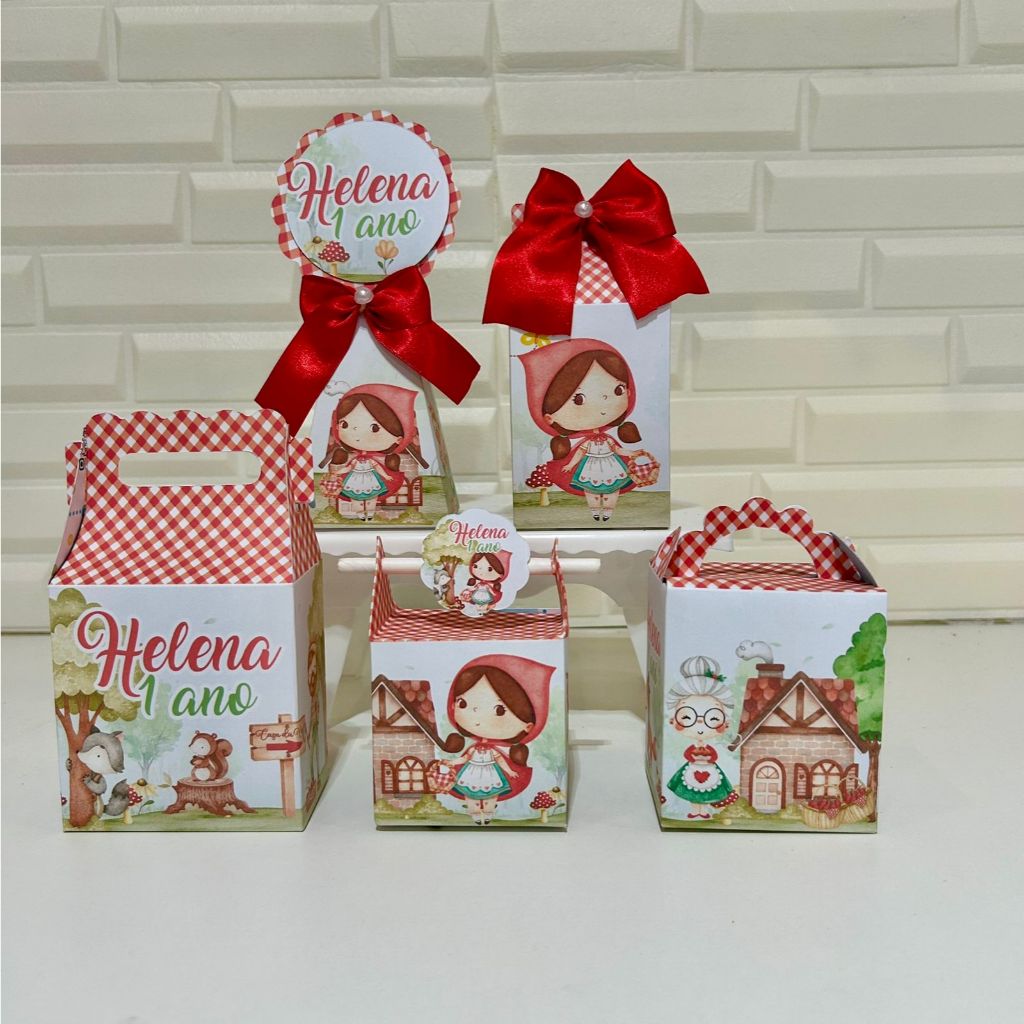 Kit Festa Chapeuzinho Vermelho Pegue e Monte | Caixinhas Personalizadas I Lembrancinha Aniversário