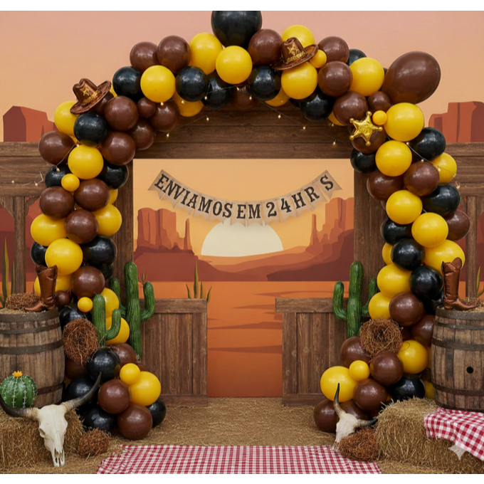 Kit 150 Balões Decoração Country Festas Aniversários Animais Fazenda Infantil Tema Roça Fazendeiro