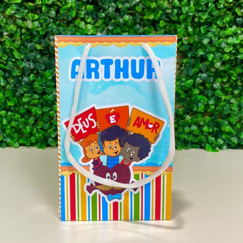Sacolinha Surpresa Personalizadas 3 PALAVRINHAS AZUL para Festas/ Lembrancinhas-/ festa infantil/