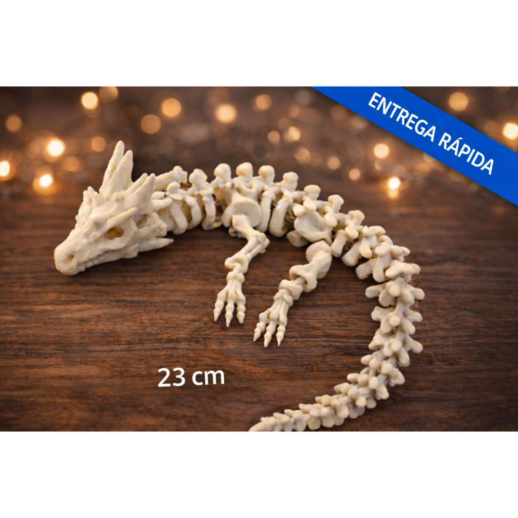 Dragão Articulado 23cm Flexível Impressão 3D Decoração Gamer Colecionável Enfeite para Mesa Setup Gabinete