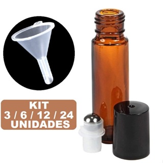 Frascos Rollon Vidro Grosso Decant, Esfera de Aço 10ml, Vidro Âmbar Com Proteção Uv Roll On em Oferta na Shopee