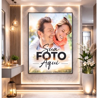 Quadro Grande Com Foto Personalizada 110x80 cm Casal Casamento Família Aniversário Casa Sala Quarto em Oferta na Shopee