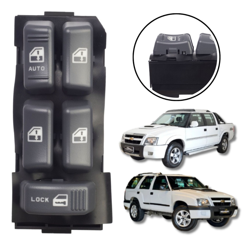 BOTÃO INTERRUPTOR VIDRO ELÉTRICO GM BLAZER S10 1995/2011 SILVERADO em Oferta na Shopee