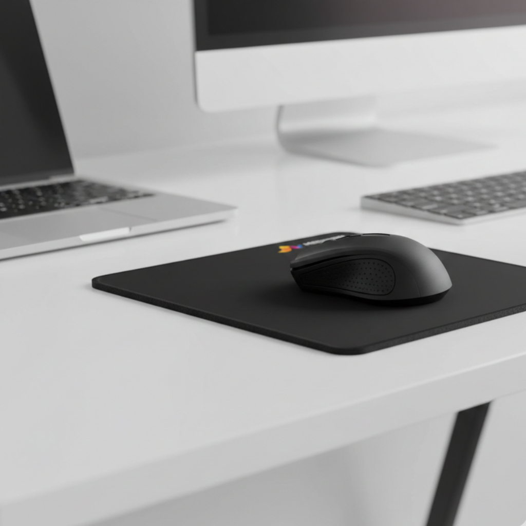 Kit mouse sem fio e mousepad preto mouse wirelles 4 botões conexão via USB Premium Resistente Novo