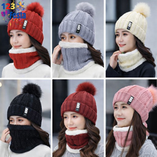 Touca com Pompom + Cachecol - KIT DE INVERNO em Oferta na Shopee