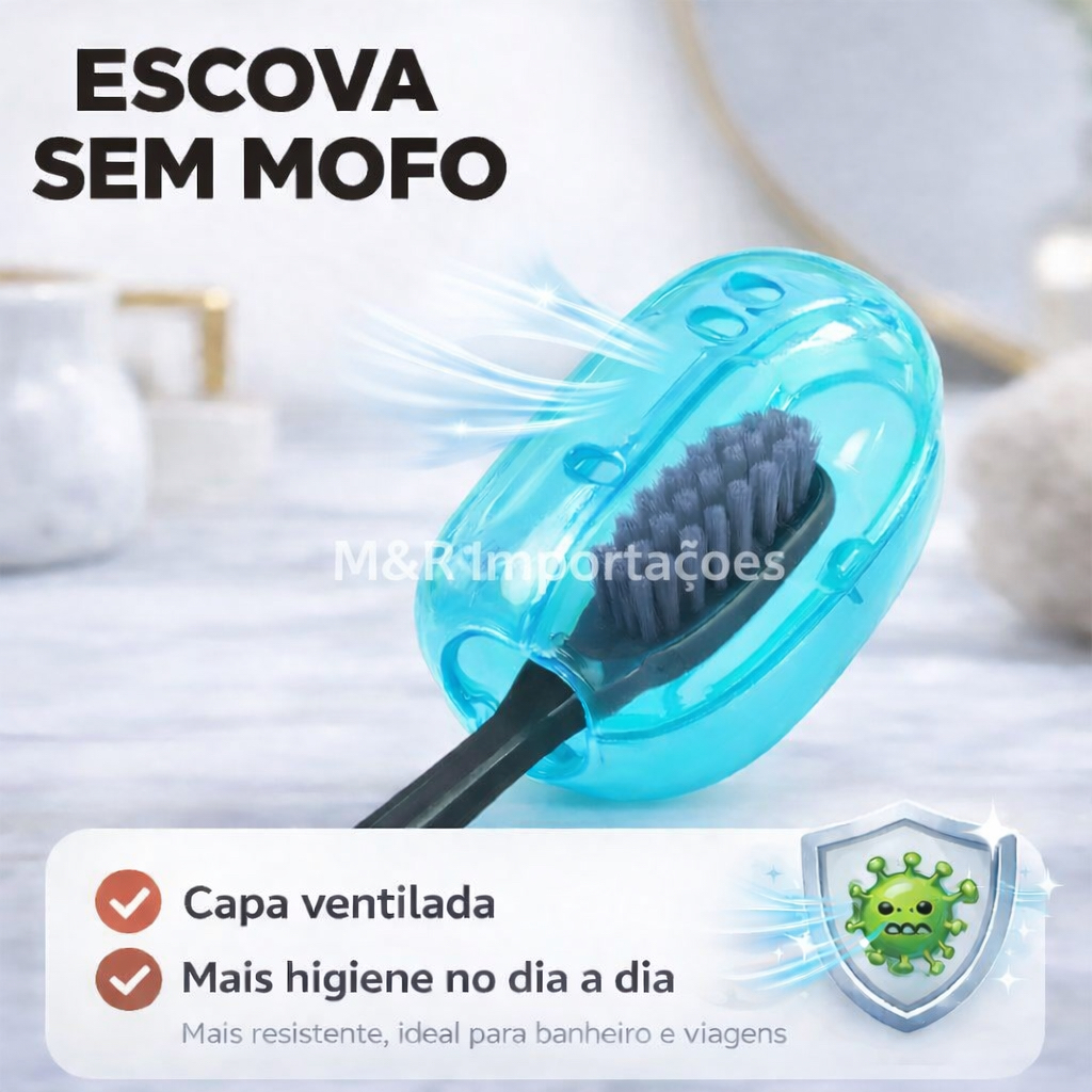 Capa Ventilada para Escova de Dente – Sem Mofo e Mais Higiene | Kit 2 ou 3 Unidades em Oferta na Shopee