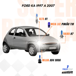Kit Lâmpadas Super Brancas TechOne – Ford Ka 1997 a 2007 + Brinde