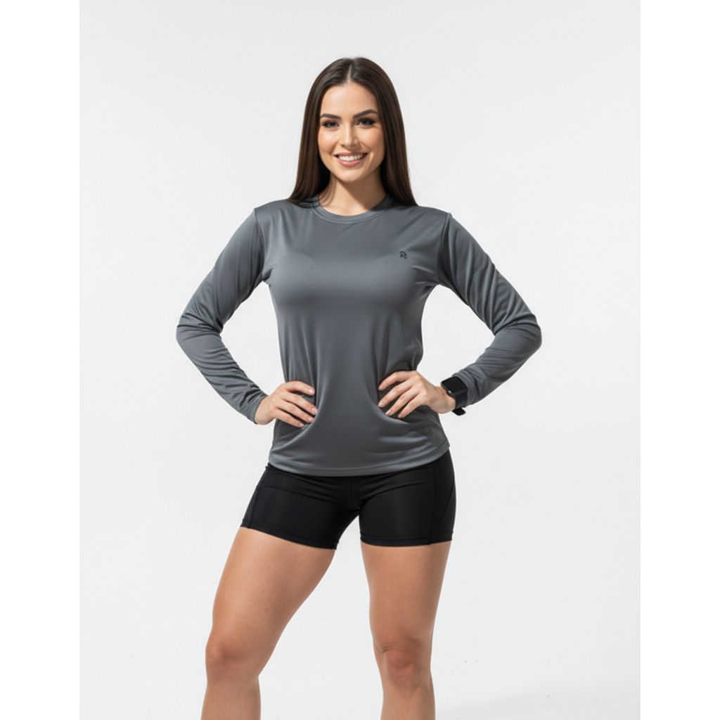 Camisa Térmica Manga Longa Blusa UV 50+ Segunda Pele Camiseta Roupa de Baixo Esporte Praia