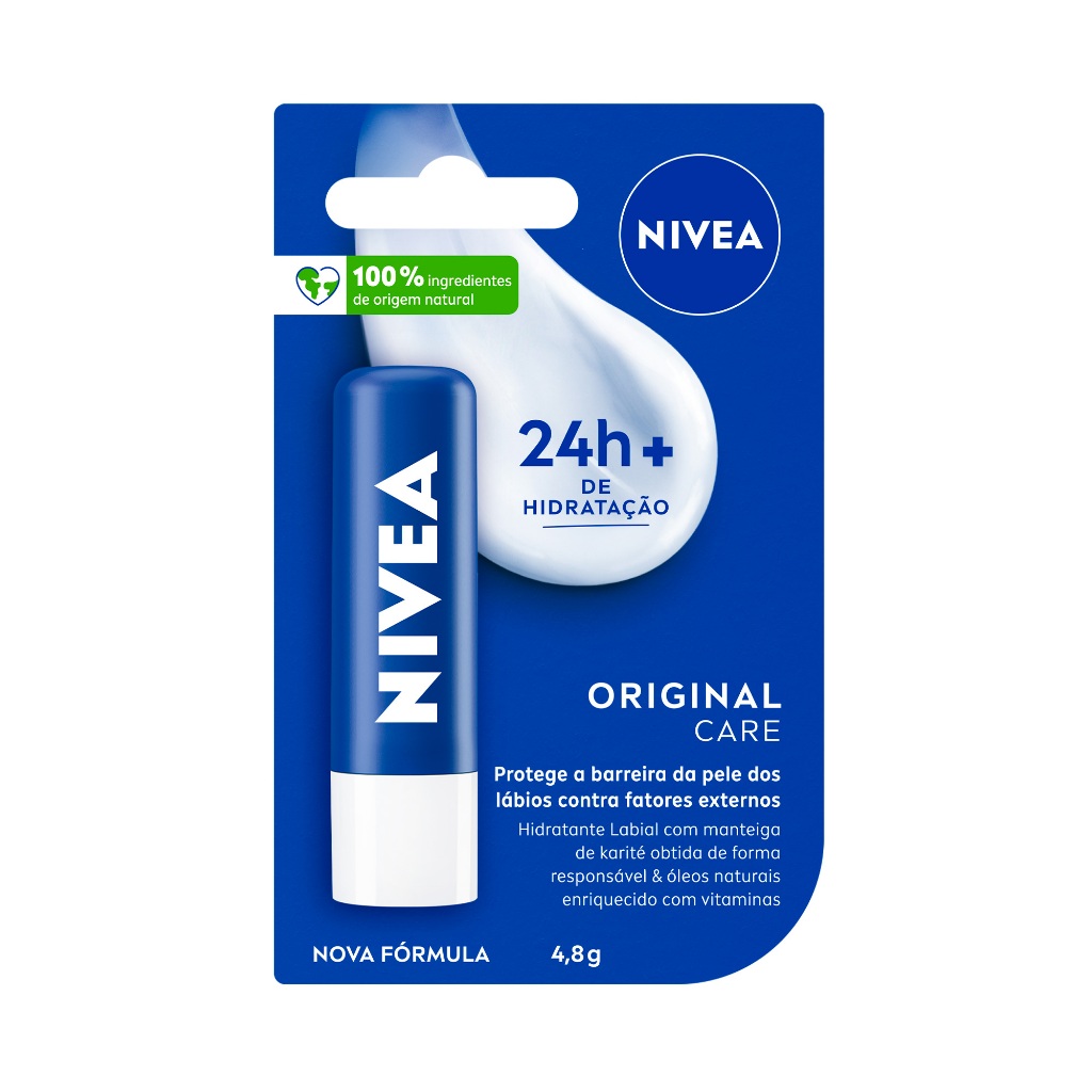 NIVEA Hidratante Labial Original Care 4,8g em Oferta na Shopee