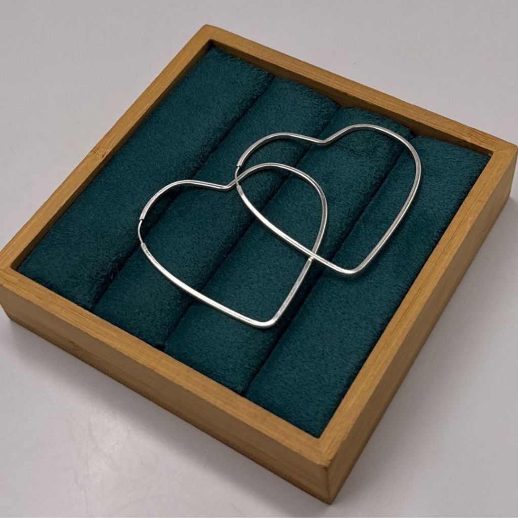 Brinco Argola Prata 925 Coração 4cm Grande em Oferta na Shopee
