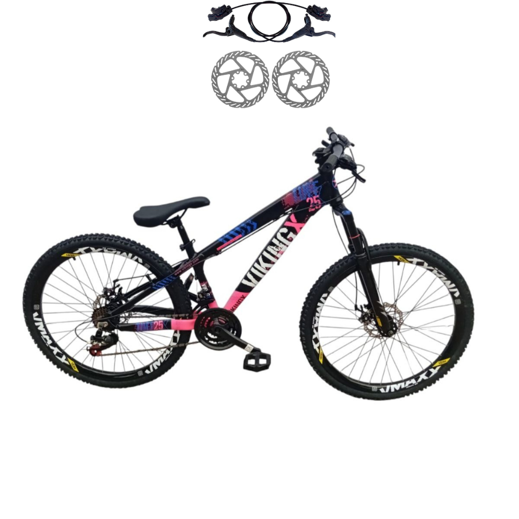 Bicicleta Vikingx Tuff 25 A-26 Mtb 21V Hidráulica P/Grau