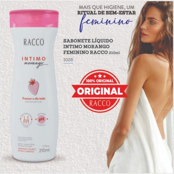 Sabonete Íntimo Racco Morango 210ml - pH Equilibrado Refrescante Original