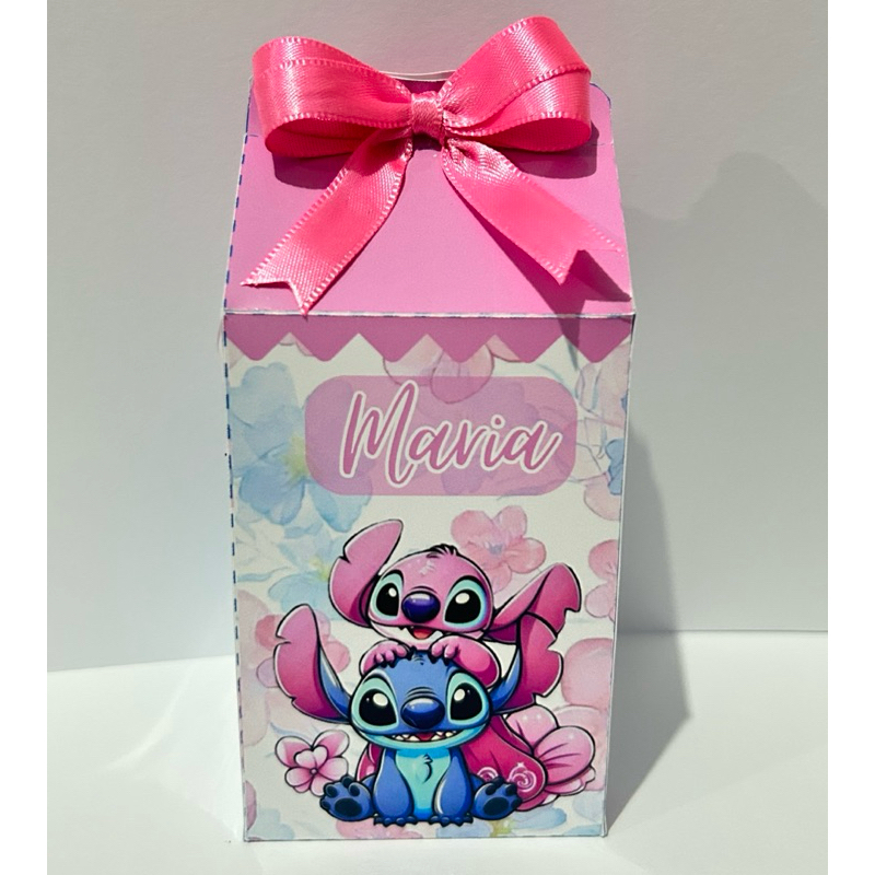 10 Caixas Milk Stitch Rosa para Festa Personalizada - Lembrancinha para Aniversário infantil