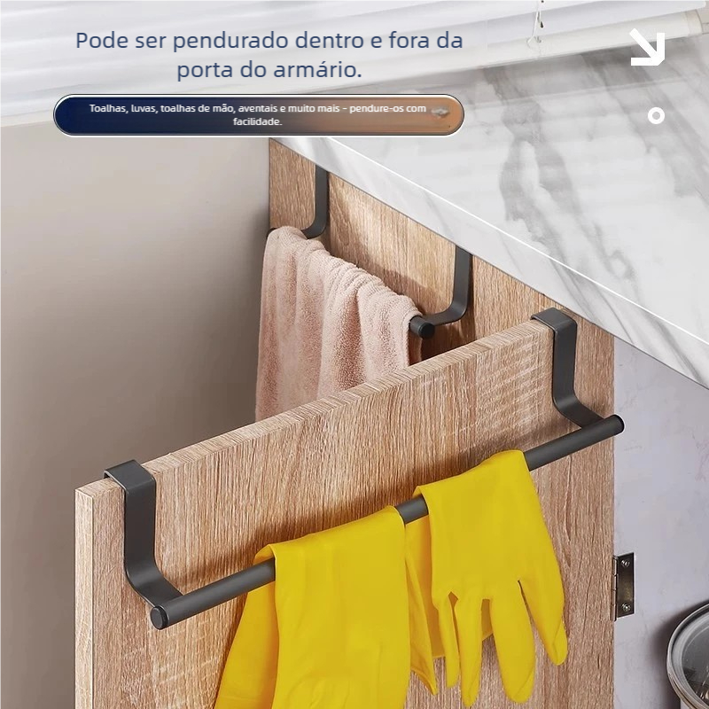 Gancho Porta Utensílios e Toalha - Toalheiro de Porta para Rosto e Pano de Prato