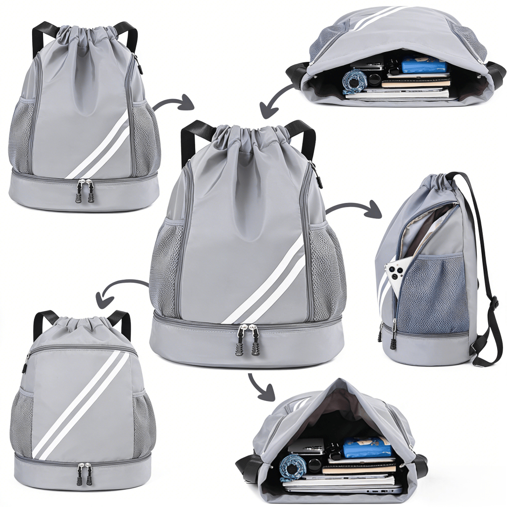 Mochila Esportiva Futebol Basquete Beach Academia, Mochila Saco Bolsa com Cordão Esportiva Impermeável em Oferta na Shopee