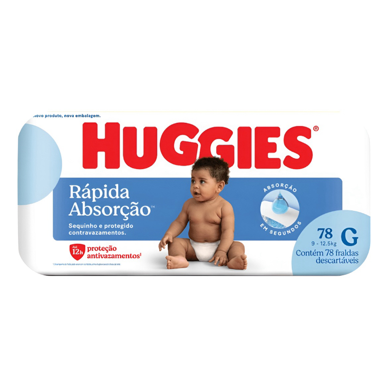 Fralda Huggies Rapida Absorção G 78 unidades